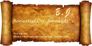 Borostyán Jeremiás névjegykártya